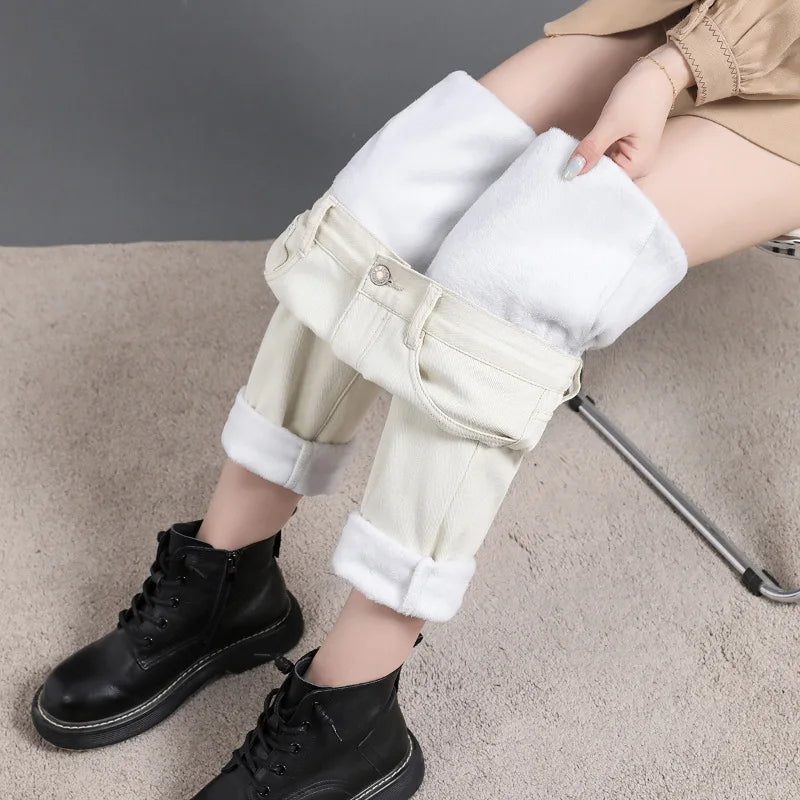 CozyLine Damen Thermo Jeans – High Waist, Stretch & Komfort