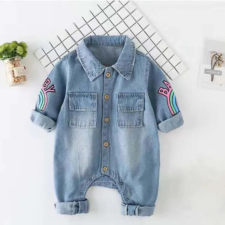 Baby kleidung Neugeborenen Overall Denim Stram