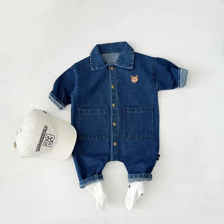 Baby kleidung Neugeborenen Overall Denim Stram