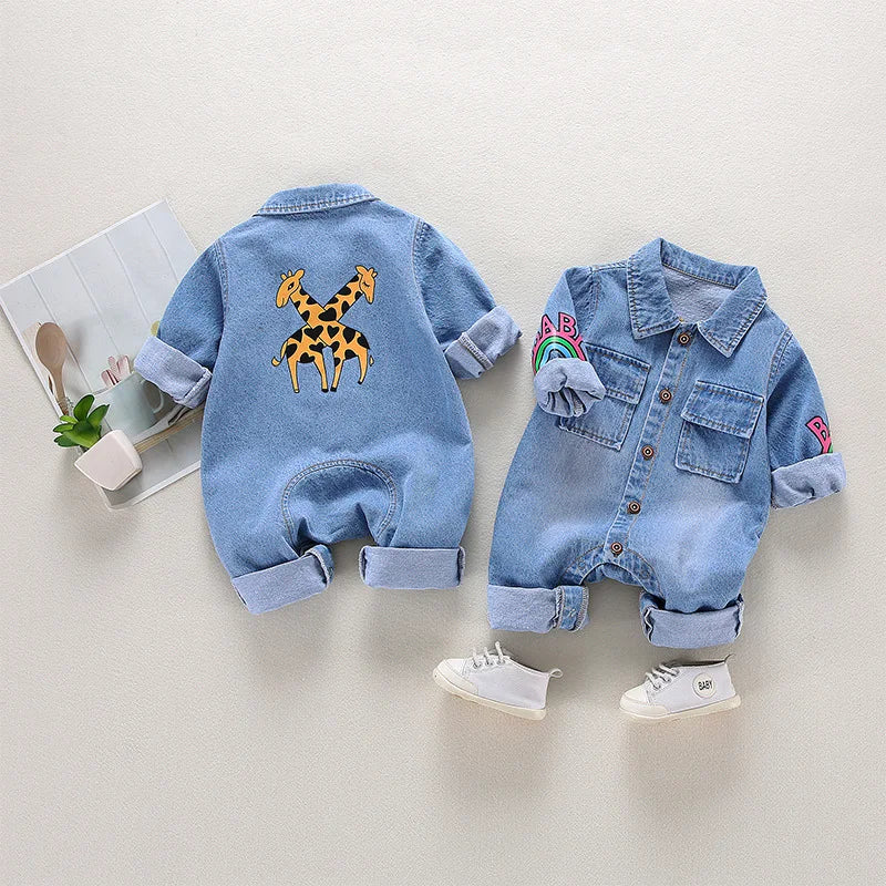 Baby kleidung Neugeborenen Overall Denim Stram