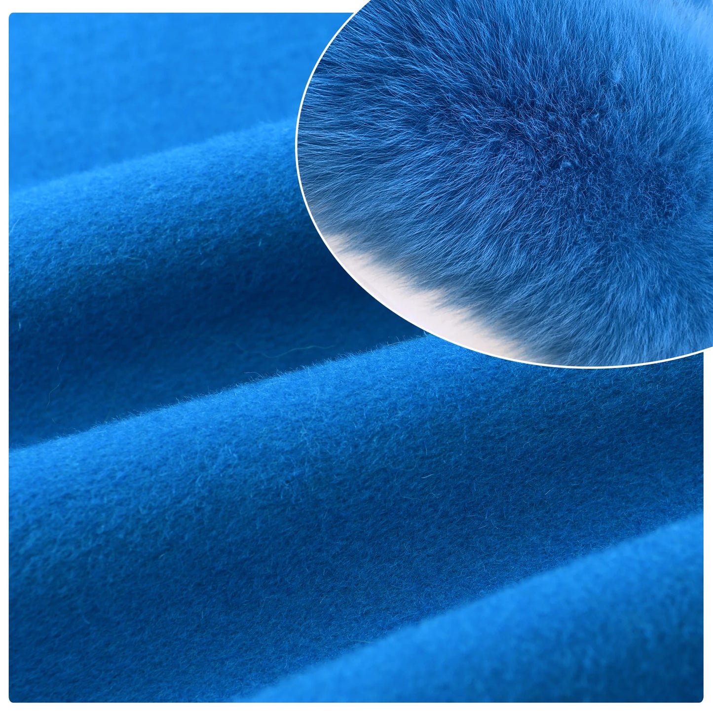 Jaxmonoy Damen-Wollmantel mit echtem Fell