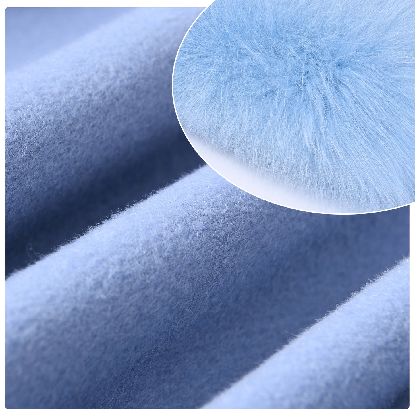 Jaxmonoy Damen-Wollmantel mit echtem Fell