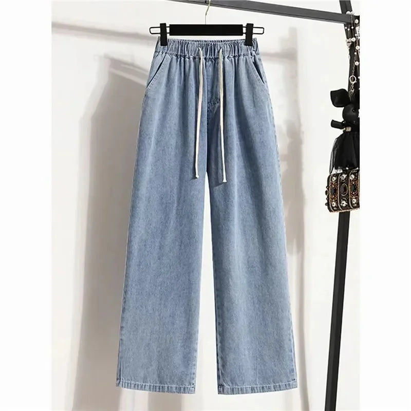 Damen Gerade Jeans – Loose Fit, Mid Waist, Voll-Länge