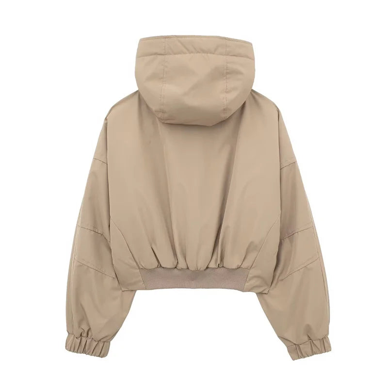 Temperament Casual Hooded Short Jacket Parka