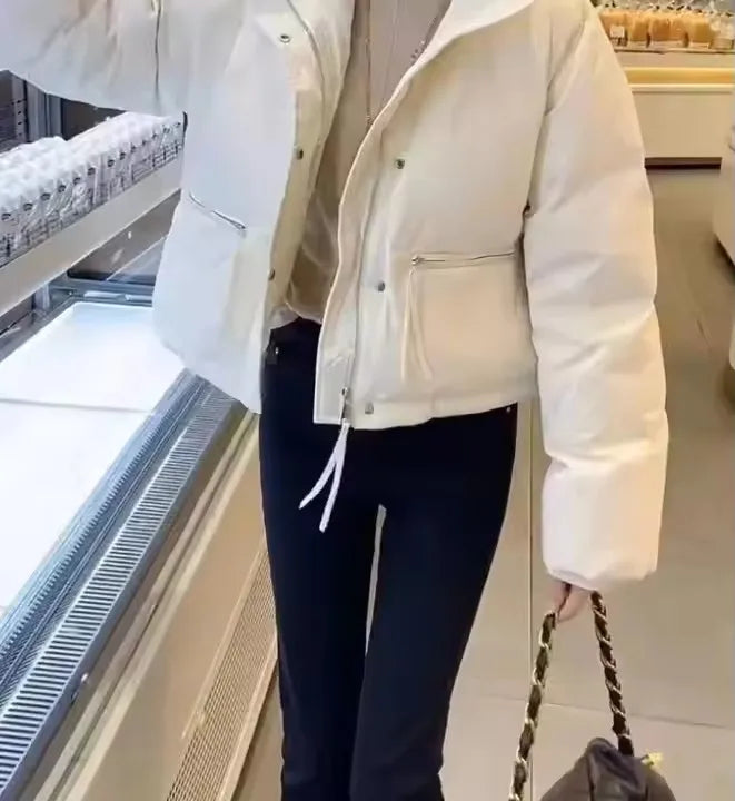 Stand Collar Thicken Bread Women Coat Tops for Winter