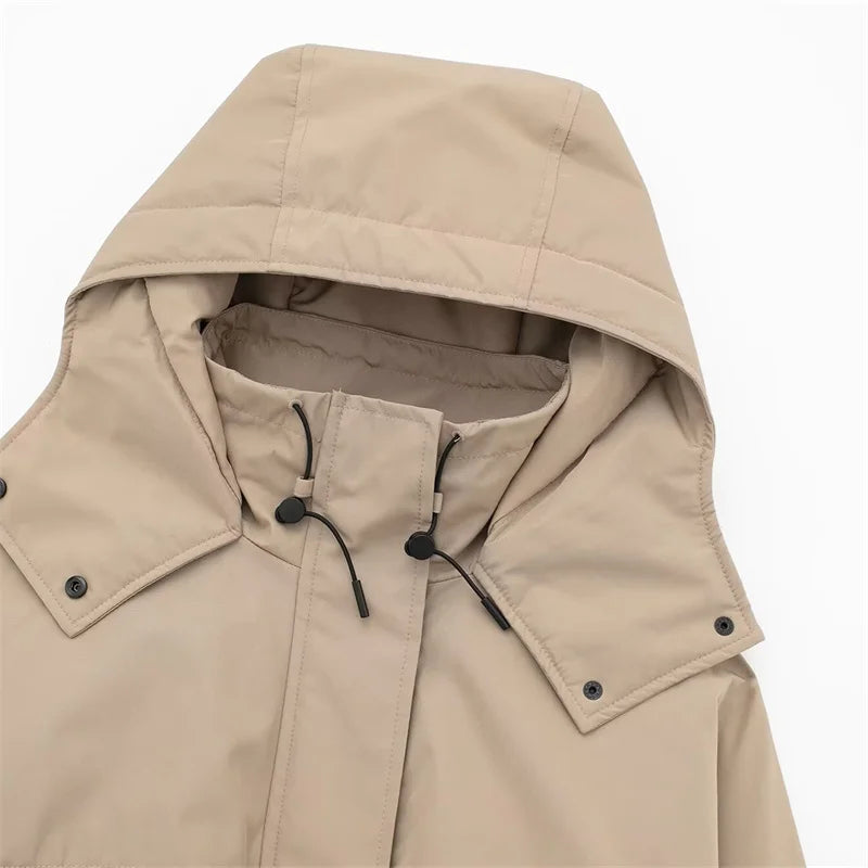Temperament Casual Hooded Short Jacket Parka
