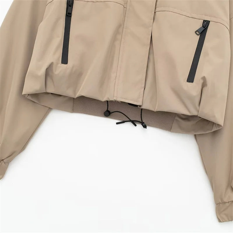Temperament Casual Hooded Short Jacket Parka