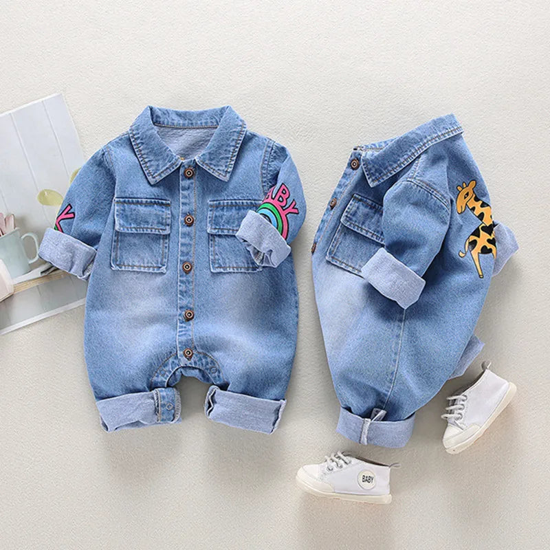 Baby kleidung Neugeborenen Overall Denim Stram