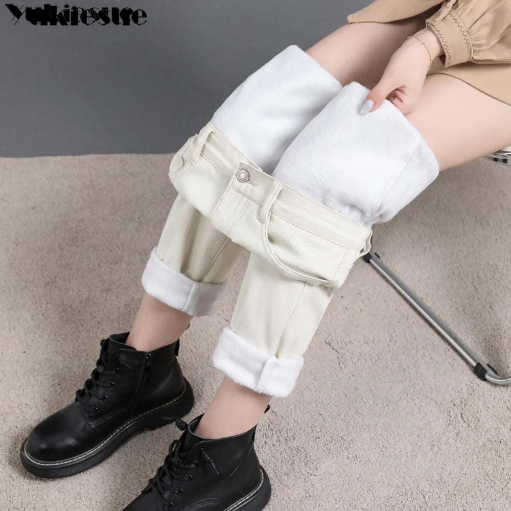 CozyLine Damen Thermo Jeans – High Waist, Stretch & Komfort