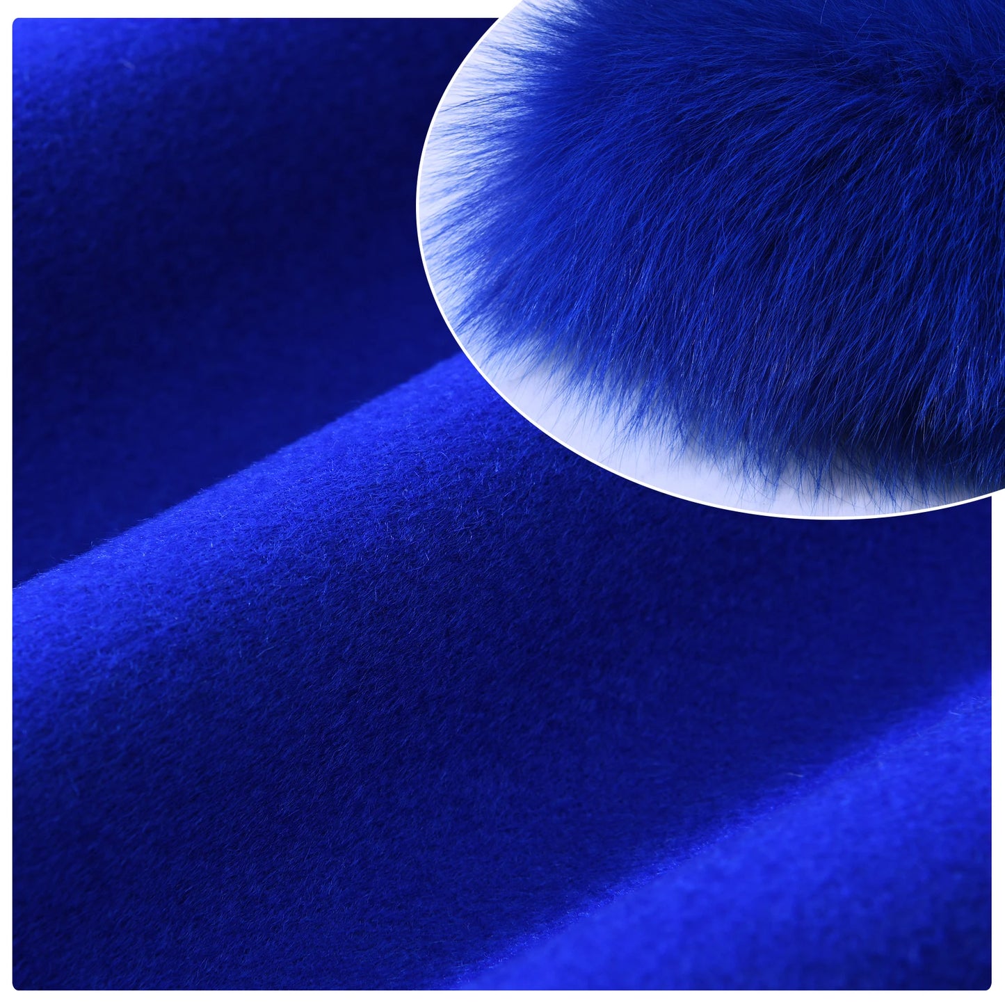 Jaxmonoy Damen-Wollmantel mit echtem Fell