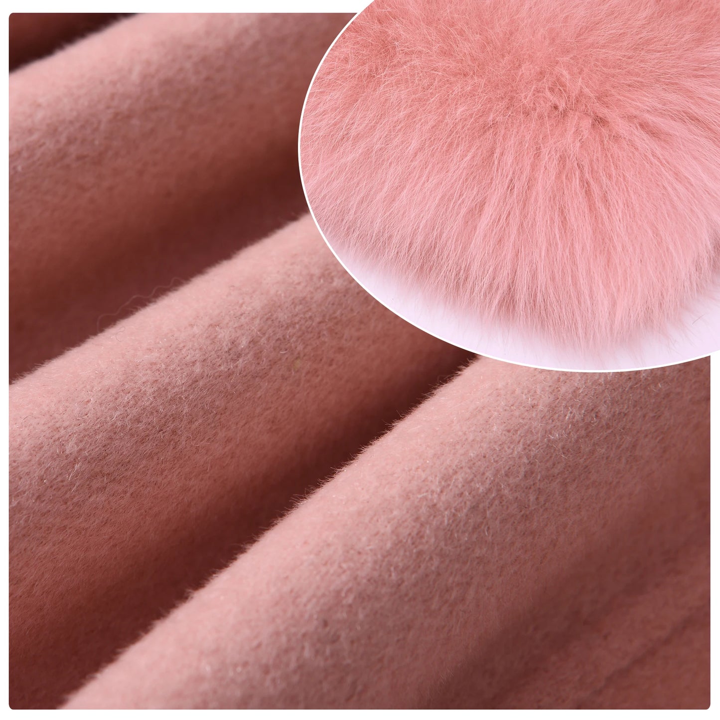 Jaxmonoy Damen-Wollmantel mit echtem Fell