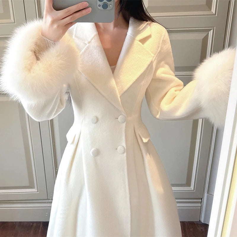 Neue Frauen Elegante Casual Woolen Mantel 2025