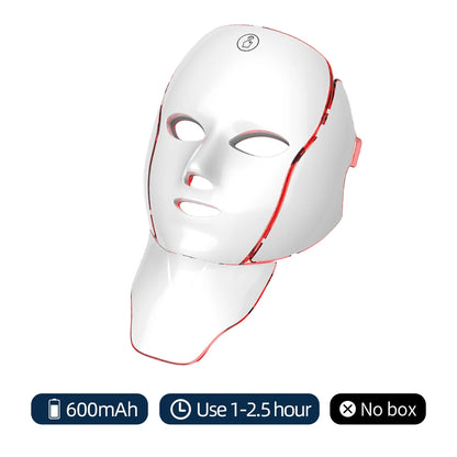 7-Farben-LED-Gesichtsmaske mit Hals-LED-Licht,