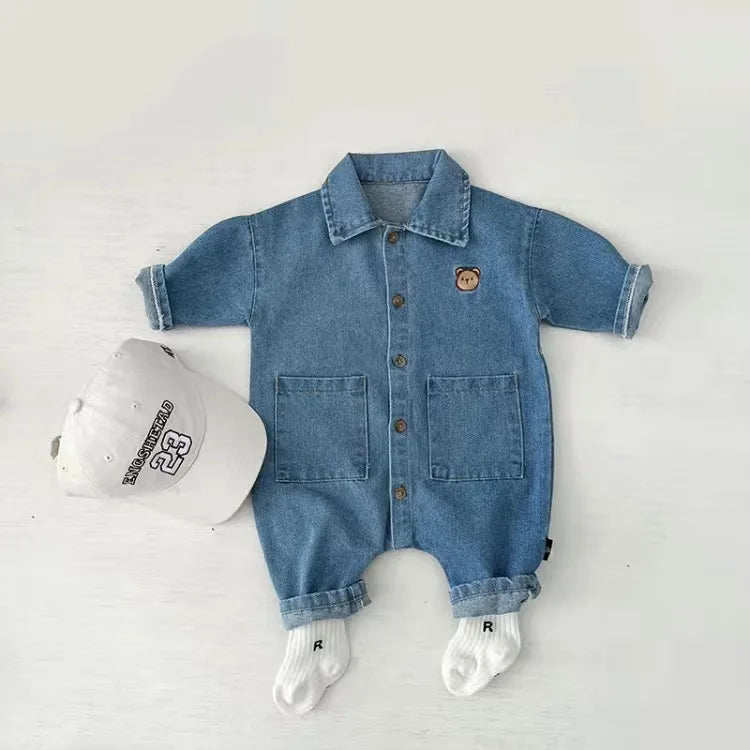 Baby kleidung Neugeborenen Overall Denim Stram