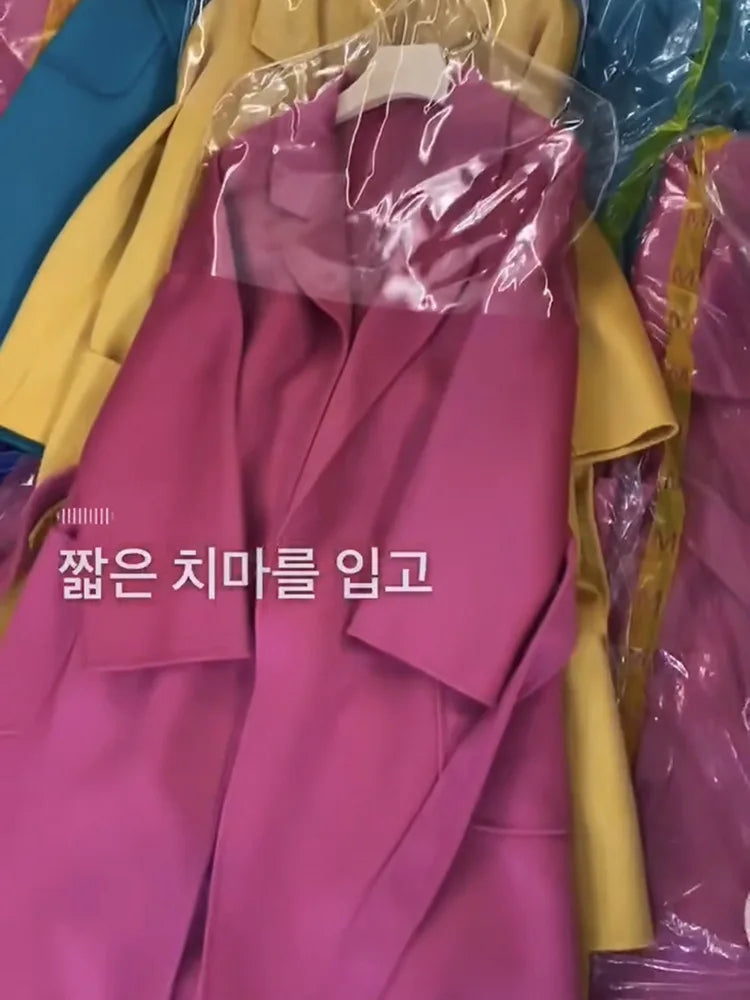 Doppelseitige Wolle Mantel Frauen Lange Bademantel Stil