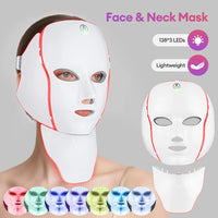 7-Farben-LED-Gesichtsmaske mit Hals-LED-Licht,