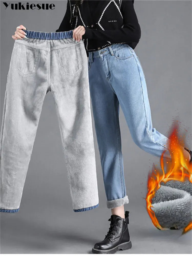 CozyLine Damen Thermo Jeans – High Waist, Stretch & Komfort