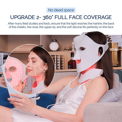 Silikon-LED-Maske für Gesicht und Hals,