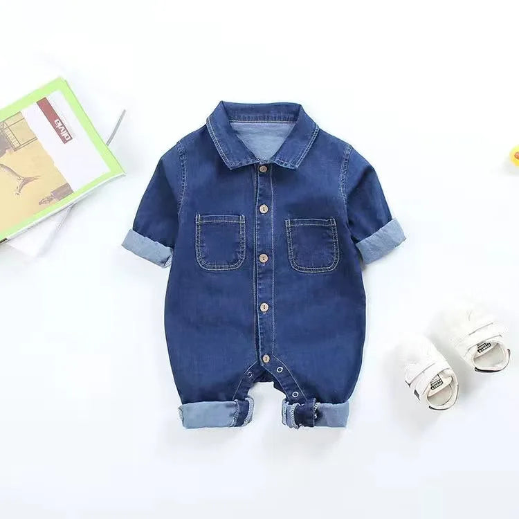 Baby kleidung Neugeborenen Overall Denim Stram