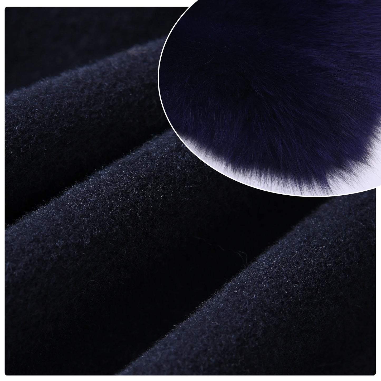 Jaxmonoy Damen-Wollmantel mit echtem Fell