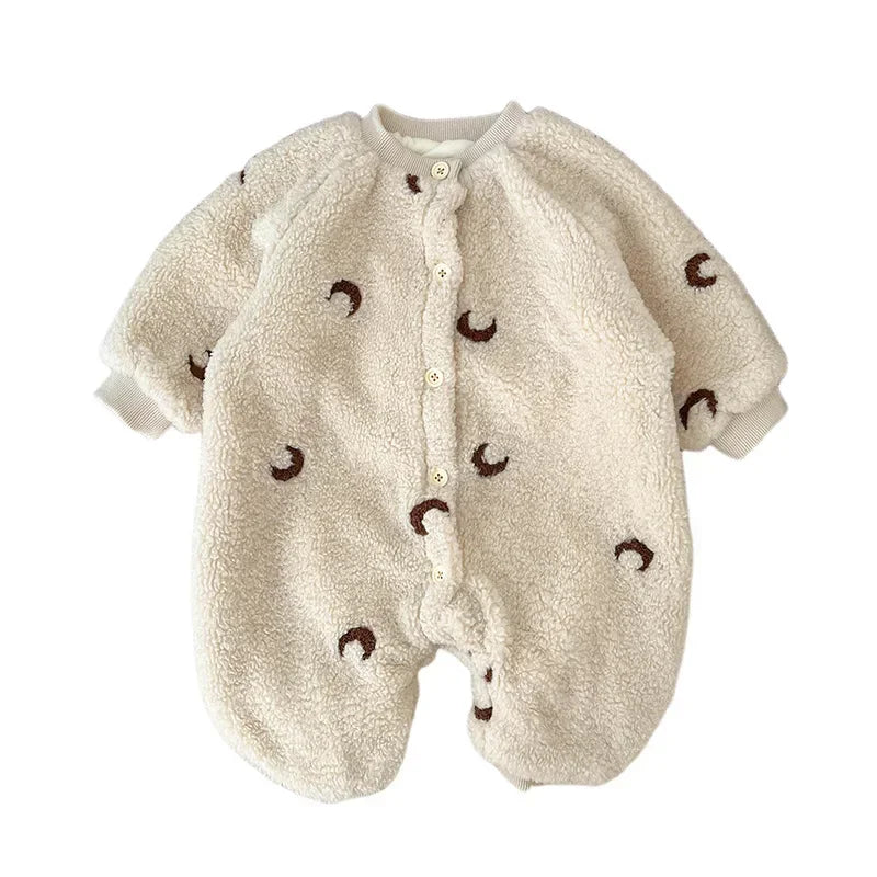 Baby Overall Winter Stickerei Plüsch Warme Strampler