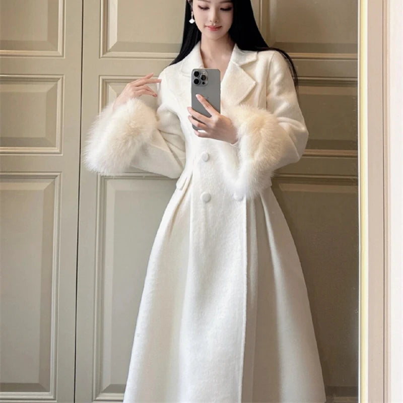 Neue Frauen Elegante Casual Woolen Mantel 2025