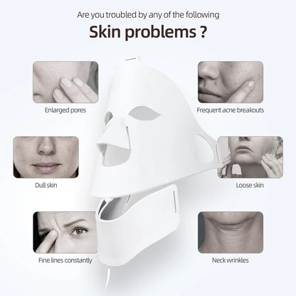 Silikon-LED-Maske für Gesicht und Hals,