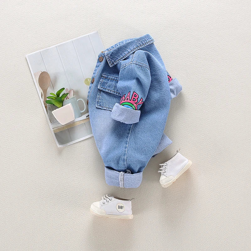 Baby kleidung Neugeborenen Overall Denim Stram