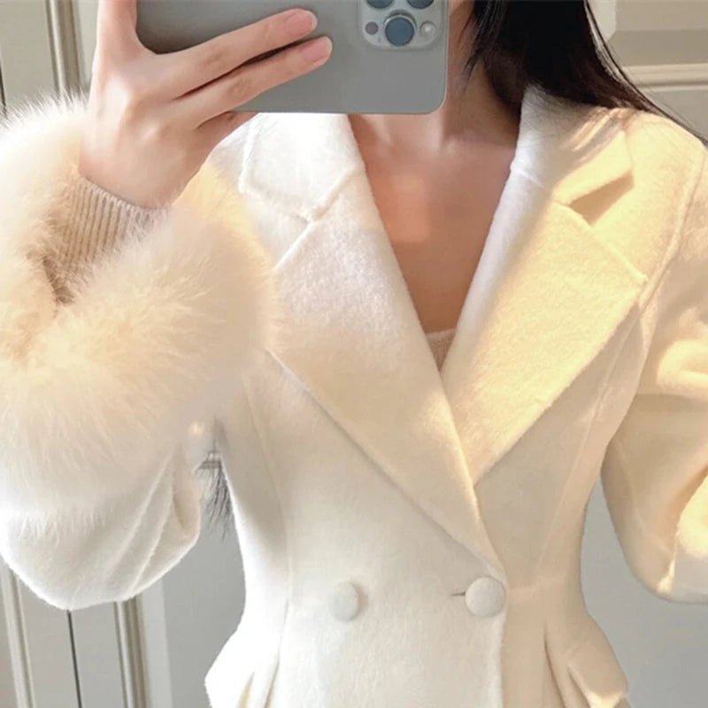 Neue Frauen Elegante Casual Woolen Mantel 2025