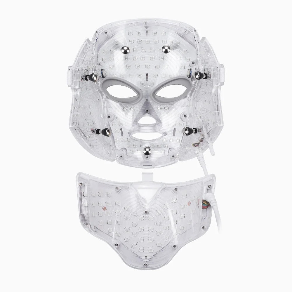 7-Farben-LED-Gesichtsmaske mit Hals-LED-Licht,