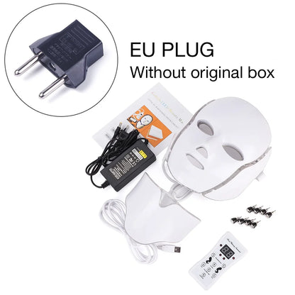 7-Farben-LED-Gesichtsmaske mit Hals-LED-Licht,